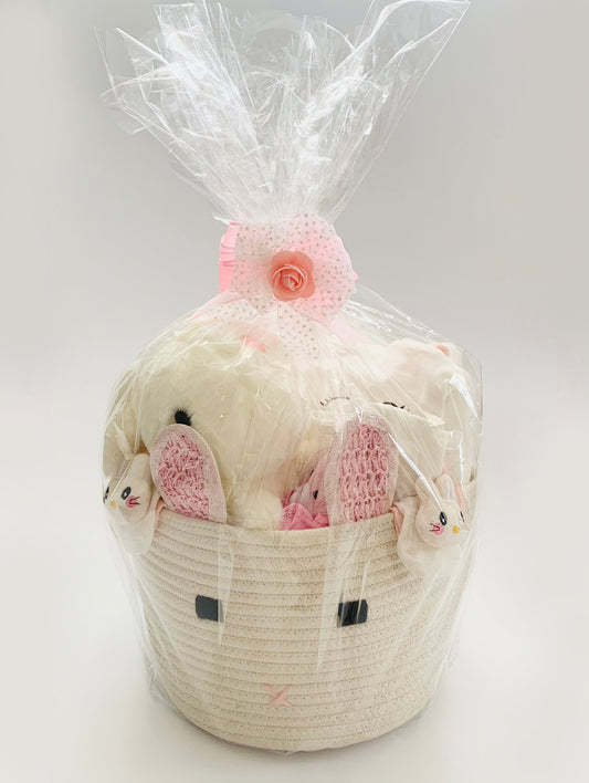 Baby Girl Cute Rabbit Gift Hamper | My First Soft Toy